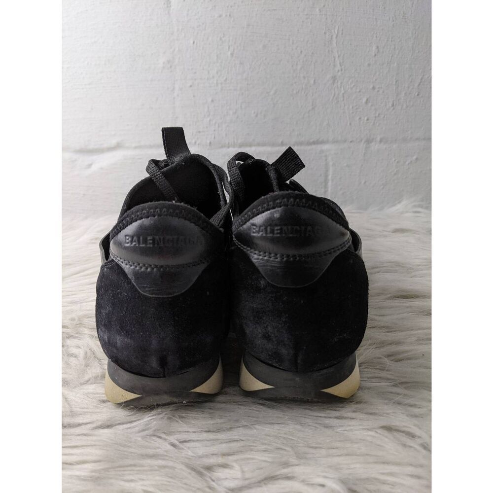 Balenciaga Black Leather and Mesh Race Runner Sneakers Size 39 - Picture 3 of 9
